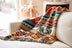 Off White Woven Acrylic Reversable Throw - Minihomy