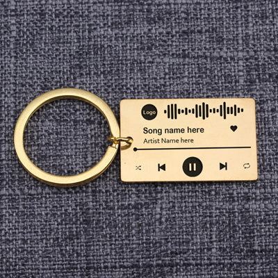 Personalized DIY Custom Music Scan Code Keychain Stainless Steel