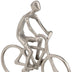 10" Silver and Black Marble Aluminum Man on Bike Sculpture - Minihomy