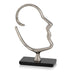 12" Silver and Black Marble Aluminum Face Sculpture - Minihomy