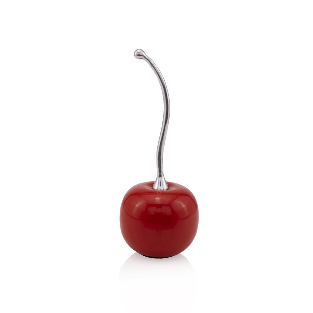 14" Red and Silver Enamel Cherry Sculpture - Minihomy