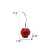 14" Red and Silver Enamel Cherry Sculpture - Minihomy