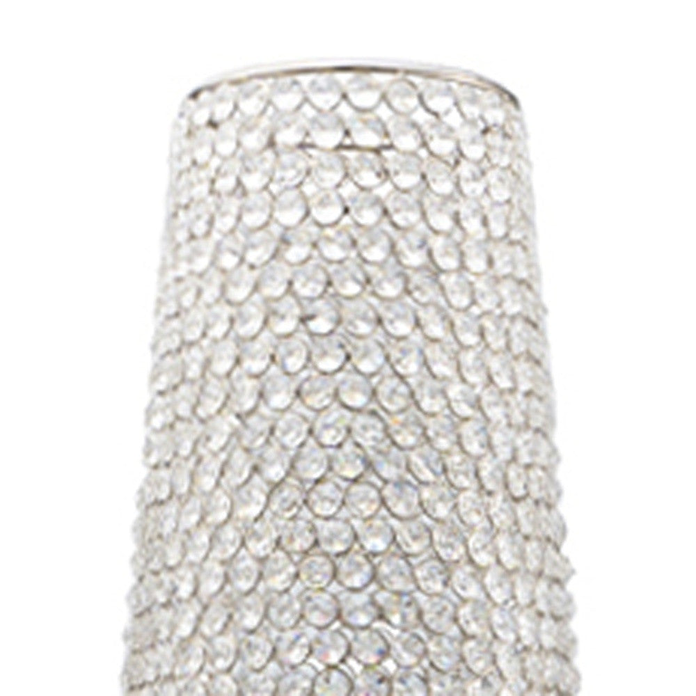 47" Bling Faux Crystal Beads Barrel Floor Vase - Minihomy