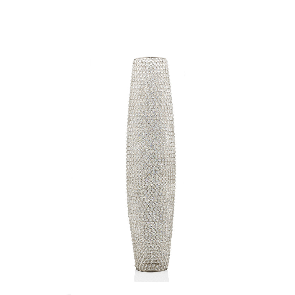 40" Bling Faux Crystal Beads Barrel Floor Vase - Minihomy