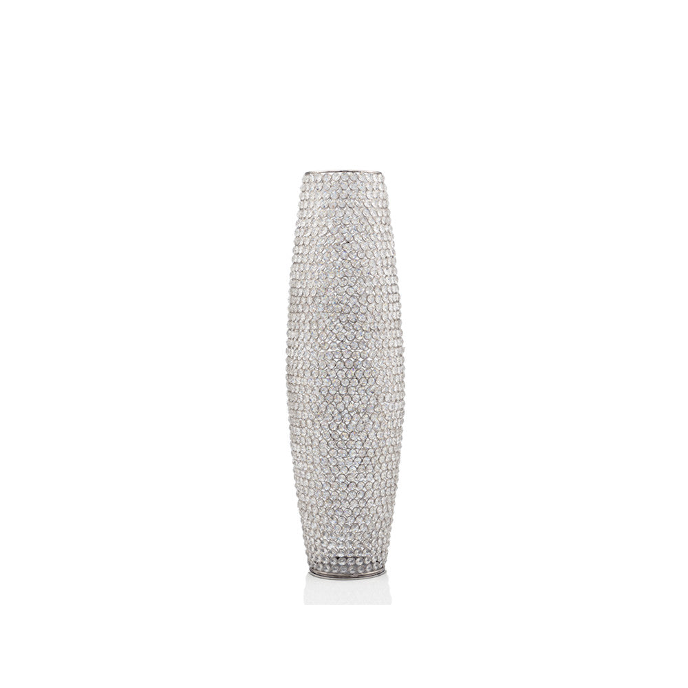 31.5" Bling Faux Crystal Beads Barrel Floor Vase - Minihomy