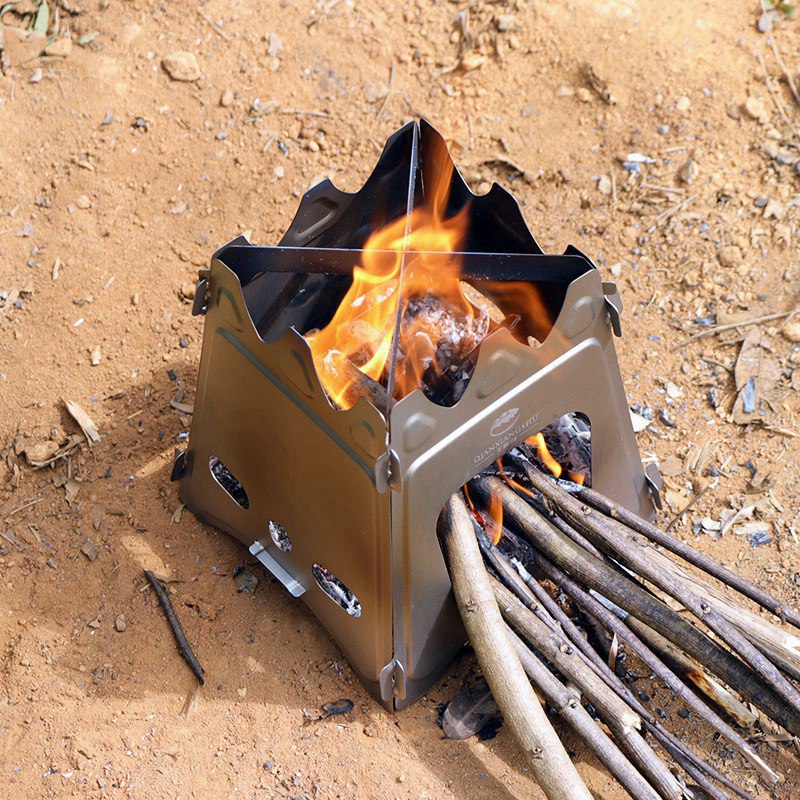 Outdoor pure titanium firewood stove