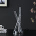 15" Silver Acrylic and Metal Three Rod Abstract  Table Lamp - Minihomy