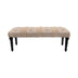 47" Cream And Black Leg Abstract Stripe and Dot Upholstery Bench - Minihomy