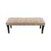 47" Cream And Black Leg Abstract Stripe and Dot Upholstery Bench - Minihomy