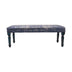 47" Blue And Cream Abstract Design Blue Leg Upholstered Bench - Minihomy