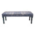 47" Blue And Cream Abstract Design Blue Leg Upholstered Bench - Minihomy