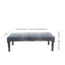 47" Blue And Cream Abstract Design Blue Leg Upholstered Bench - Minihomy