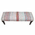 47" Ivory Red and Pink Black Leg Chevron Stripe Upholstered Bench - Minihomy