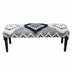 47" Black And White Black Leg Southwest Upholstered Bench - Minihomy