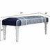 47" Blue And Gray Textural White Leg Upholstered Bench - Minihomy