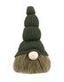 14" Green Chunky Knit Hat Fabric Sitting Gnome Sculpture - Minihomy