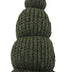 14" Green Chunky Knit Hat Fabric Sitting Gnome Sculpture - Minihomy