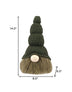 14" Green Chunky Knit Hat Fabric Sitting Gnome Sculpture - Minihomy