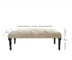 47" Cream And Black Leg Abstract Upholstered Bench - Minihomy