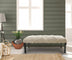 47" Cream And Black Leg Abstract Upholstered Bench - Minihomy