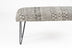 47" Charcoal Gray and White Black Leg Abstract Floral Upholstered Bench - Minihomy