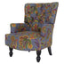 28" Grey Golden And Brown Polyester Blend Floral Arm Chair - Minihomy