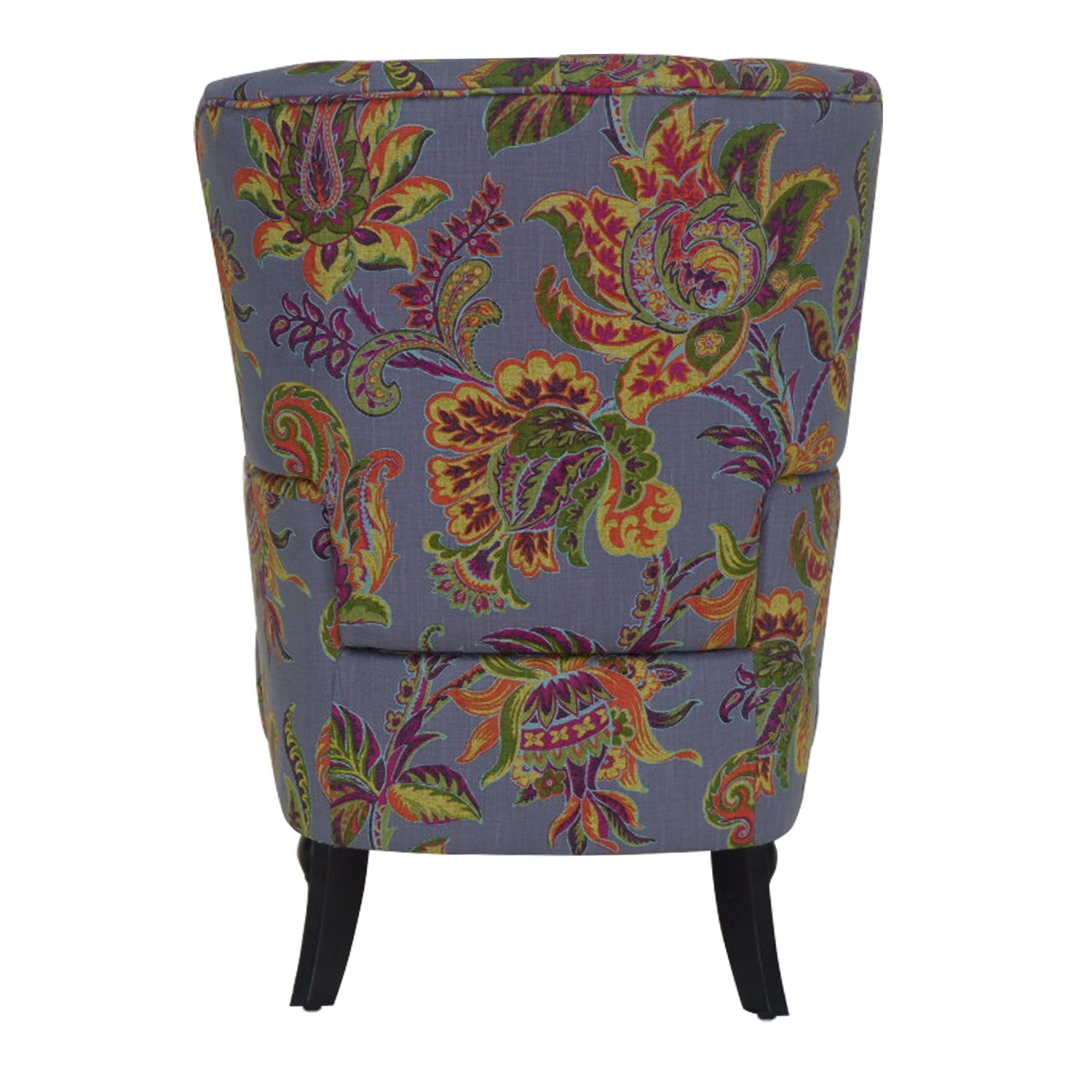 28" Grey Golden And Brown Polyester Blend Floral Arm Chair - Minihomy