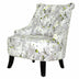 28" Grey Green White And Brown Polyester Blend Floral Wingback Chair - Minihomy