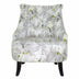 28" Grey Green White And Brown Polyester Blend Floral Wingback Chair - Minihomy