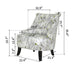 28" Grey Green White And Brown Polyester Blend Floral Wingback Chair - Minihomy