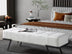 57" White And Black Upholstered Upholstered Bedroom Bench - Minihomy