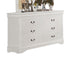 57" White Solid Wood Six Drawer Double Dresser - Minihomy