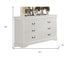 57" White Solid Wood Six Drawer Double Dresser - Minihomy