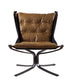 30" Coffee Top Grain Leather And Steel Solid Color Lounge Chair - Minihomy