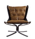 30" Coffee Top Grain Leather And Steel Solid Color Lounge Chair - Minihomy