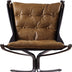 30" Coffee Top Grain Leather And Steel Solid Color Lounge Chair - Minihomy