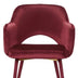 22" Red Velvet And Gold Solid Color Parsons Chair - Minihomy