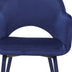 22" Ocean Blue Velvet And Gold Solid Color Parsons Chair - Minihomy