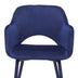 22" Ocean Blue Velvet And Gold Solid Color Parsons Chair - Minihomy