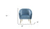 28" Blue Velvet And Gold Ikat Barrel Chair - Minihomy