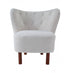 31" White Sherpa And Brown Polka Dots Wingback Chair - Minihomy