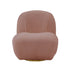 32" Pink Sherpa Solid Color Swivel Slipper Chair - Minihomy