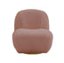 32" Pink Sherpa Solid Color Swivel Slipper Chair - Minihomy