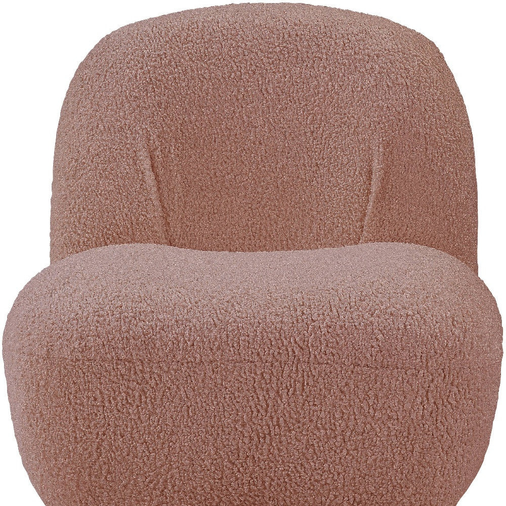 32" Pink Sherpa Solid Color Swivel Slipper Chair - Minihomy