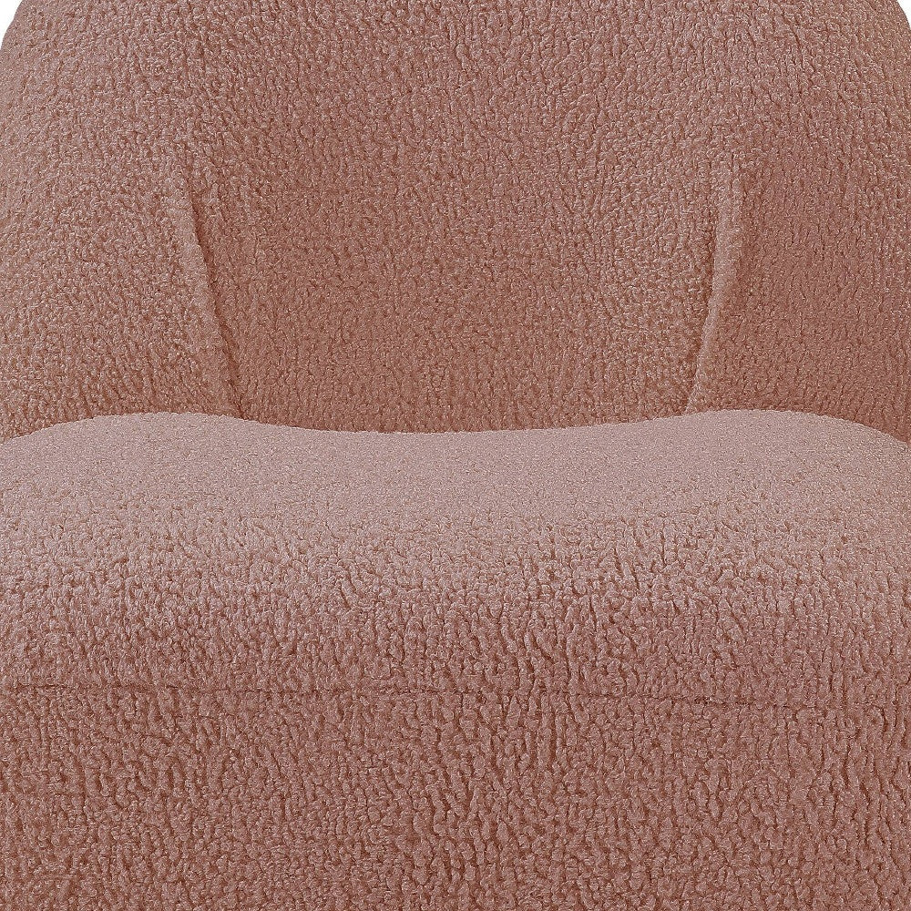 32" Pink Sherpa Solid Color Swivel Slipper Chair - Minihomy