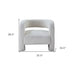 32" White Sherpa Solid Color Barrel Chair - Minihomy