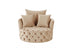 43" Beige Velvet Solid Color Swivelbarrel Chair - Minihomy