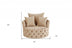 43" Beige Velvet Solid Color Swivelbarrel Chair - Minihomy