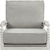 35" Gray Linen And Light Oak Solid Color Club Chair - Minihomy