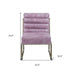 22" Top Grain Leather And Steel Ikat Side Chair - Minihomy